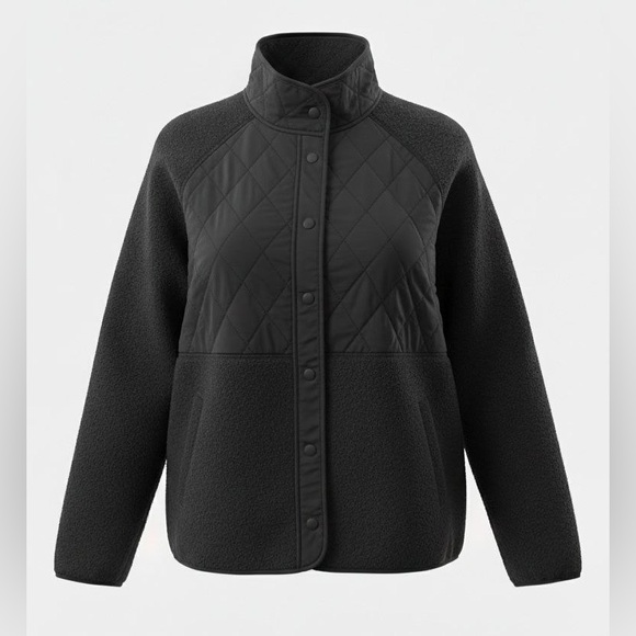 Gapfit Women's Fleece Sherpa Jacket Black NWT - Picture 2 of 4